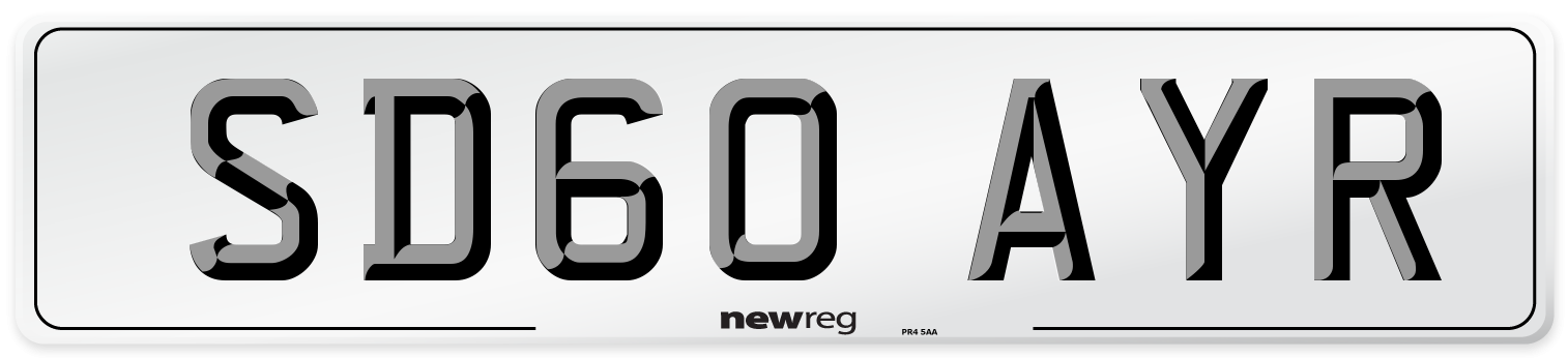 SD60 AYR Number Plate from New Reg